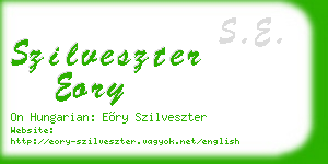 szilveszter eory business card